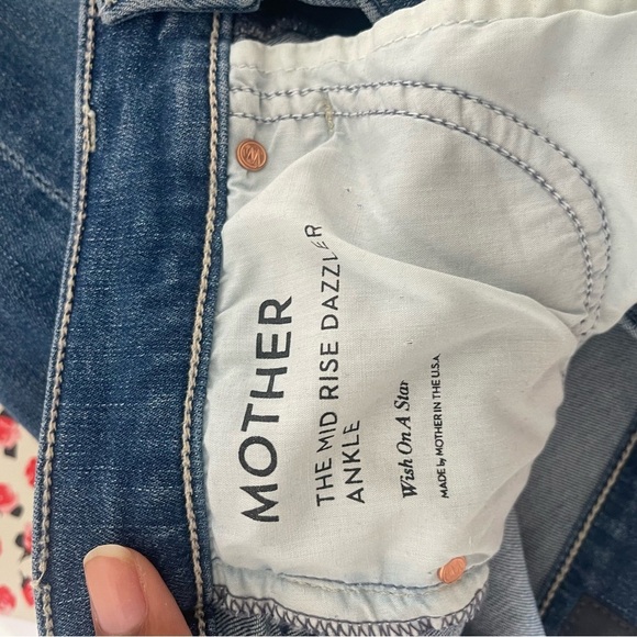 MOTHER The Mid Rise Dazzler Ankle Jean Straight Leg Wish Upon A Star - Picture 10 of 12